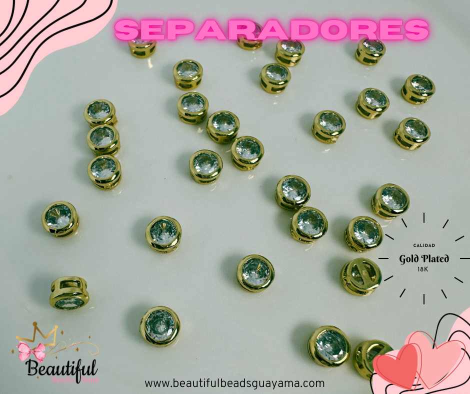 18KGP Rhinestone Spacer 1pc