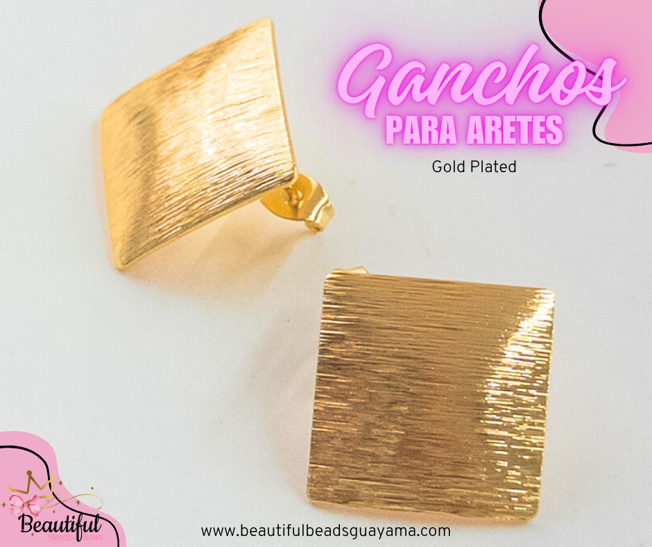 18KGP Square Ea Stud 1par