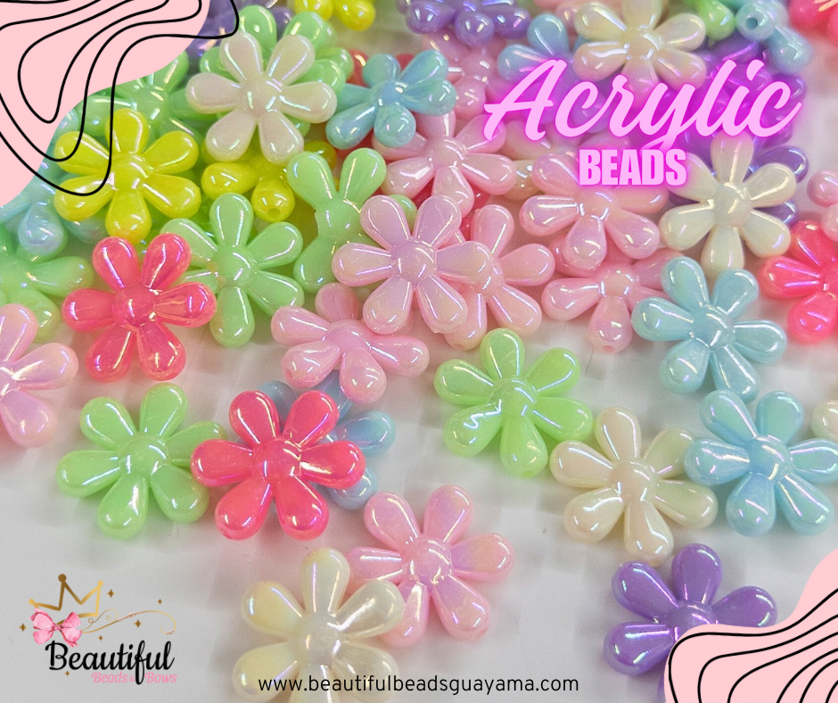 AB Flower Beads 8pc