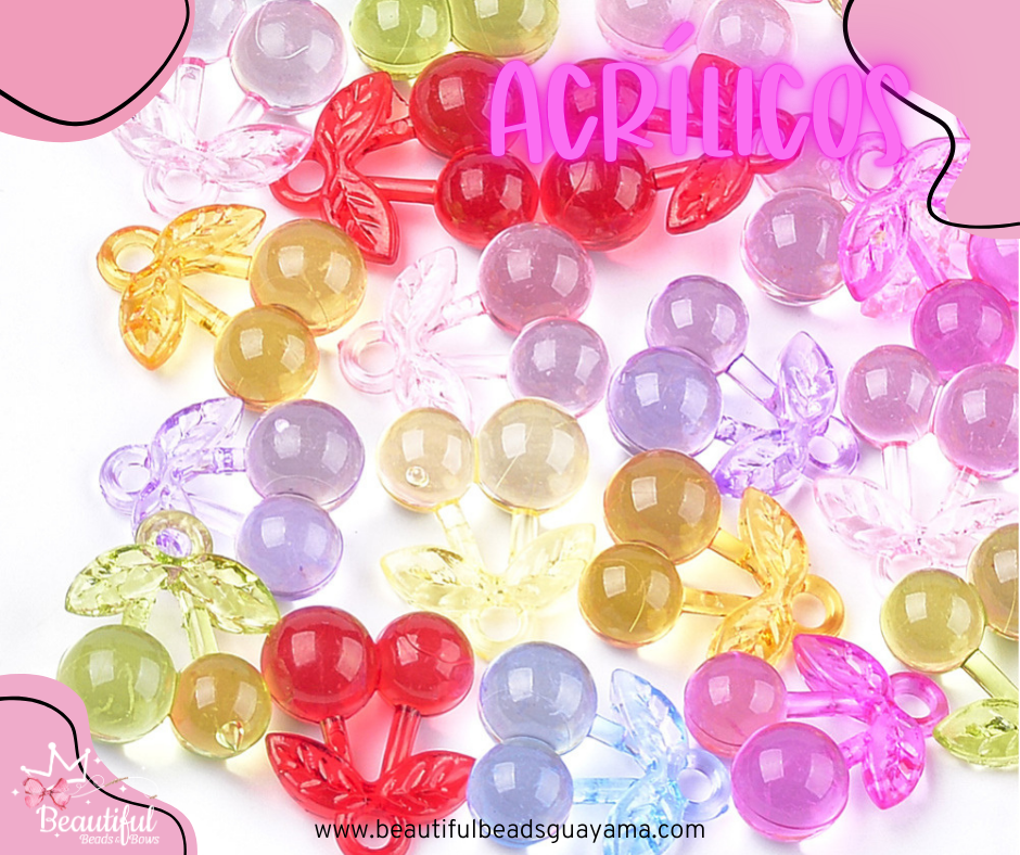 Transparent Acrylic Cherry 10pc