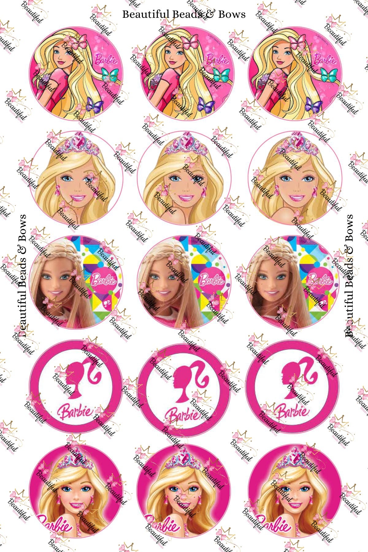 Bottlecap Digital Image Barbie