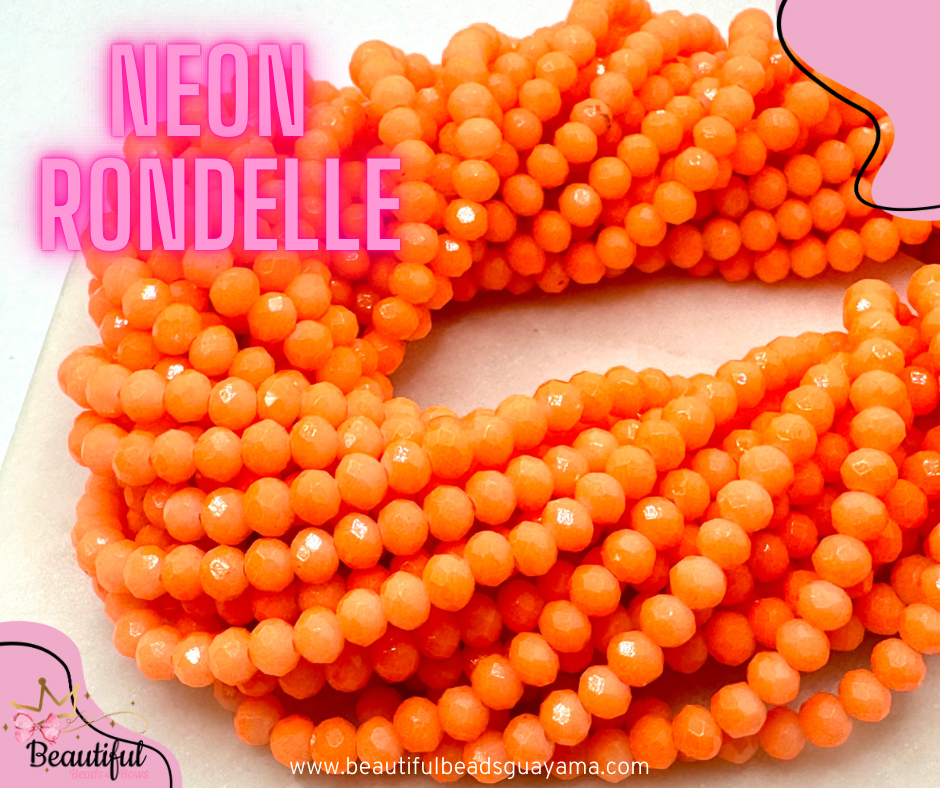 Neon Color Rondelle Beads 4mm