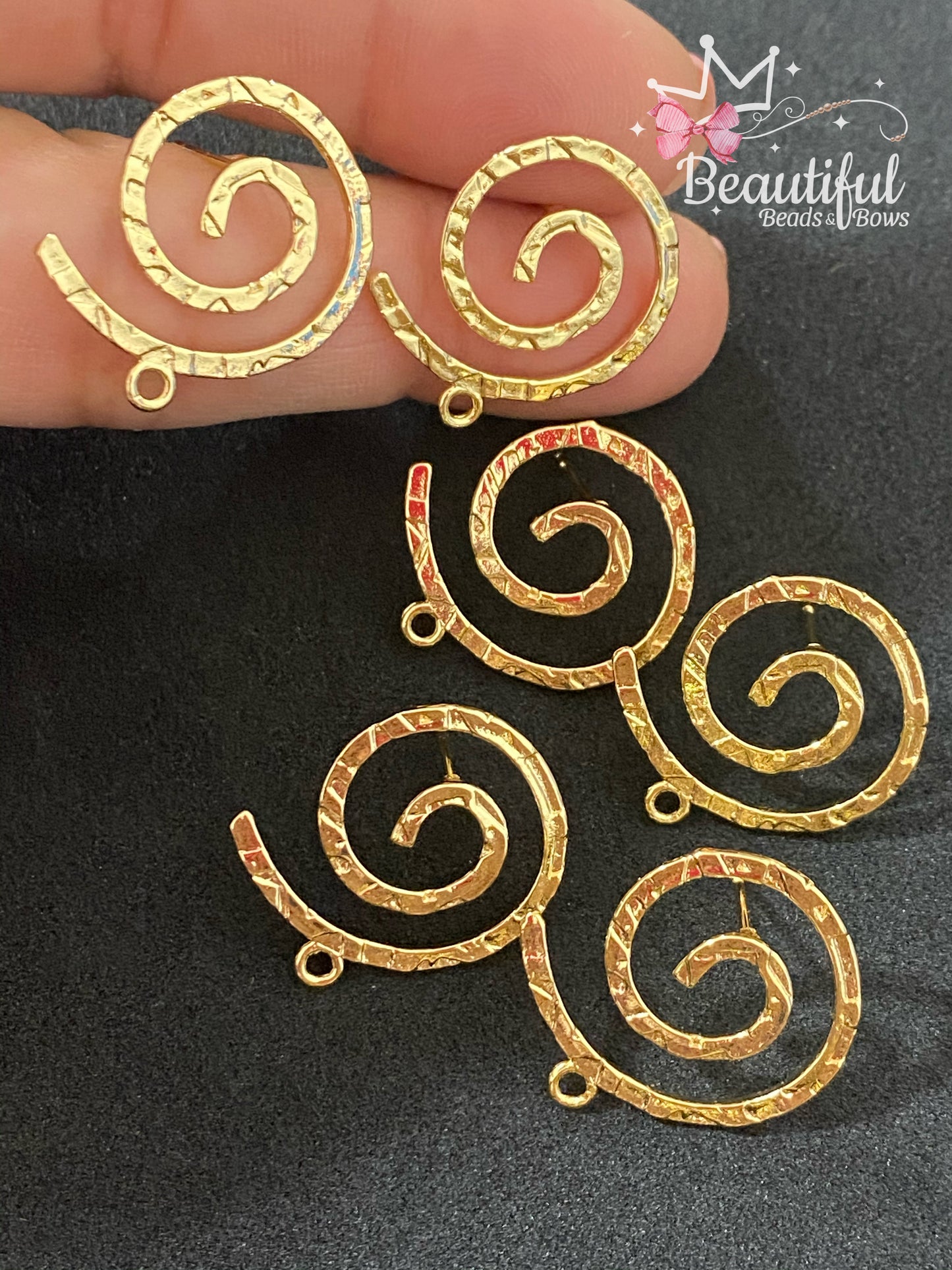 18KGP Spiral Stud Ea