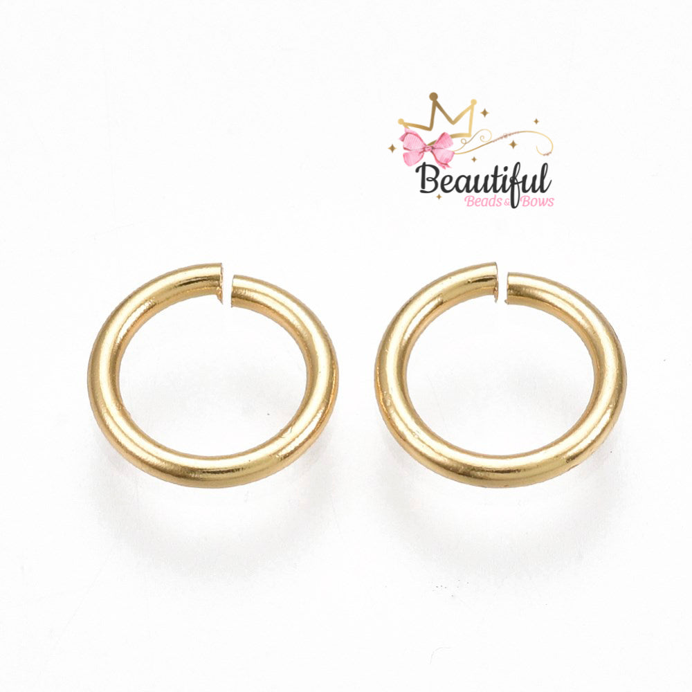 Argollas SS doradas 8x.8mm