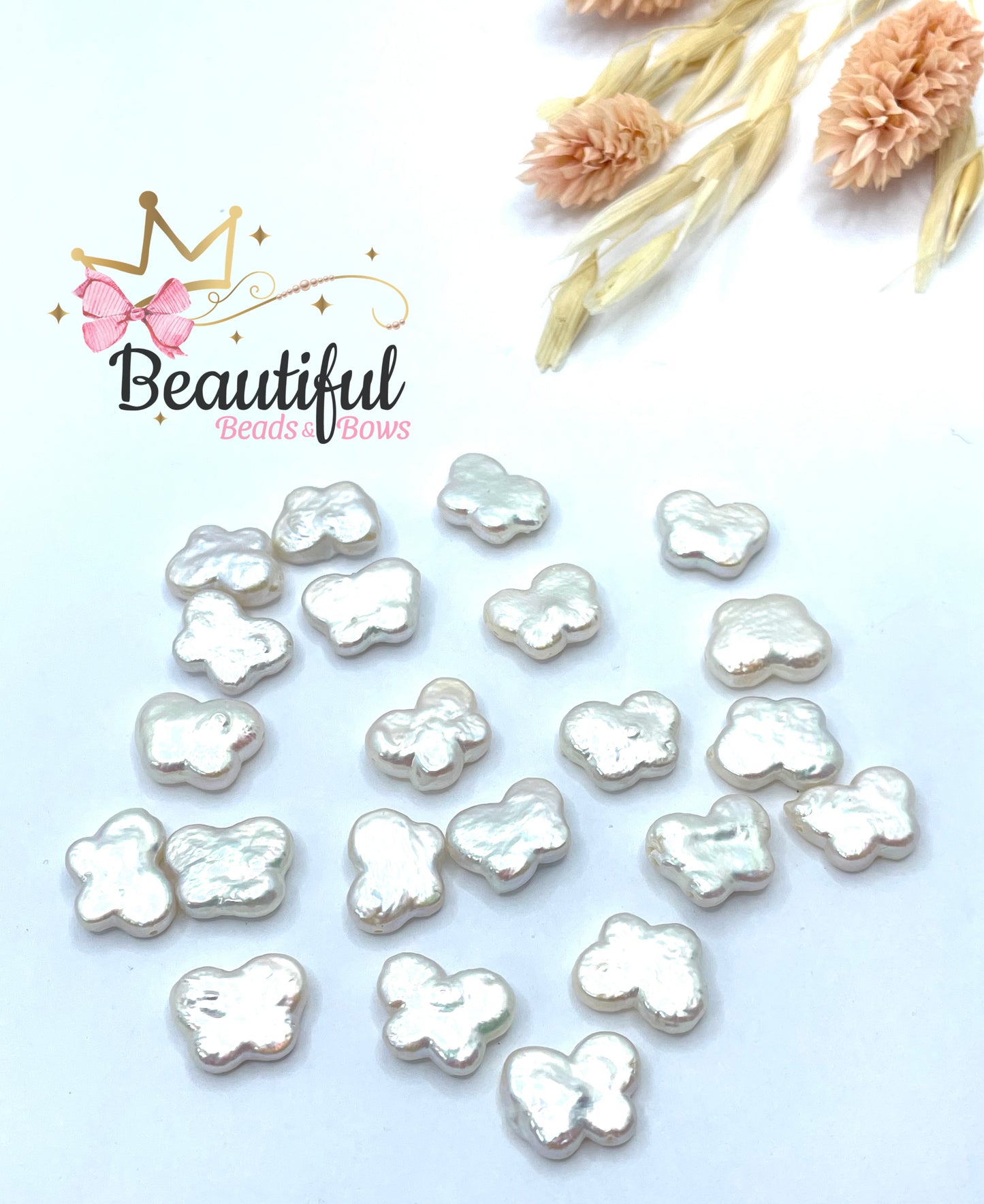 Freshwater Pearl Butterfly 2pc