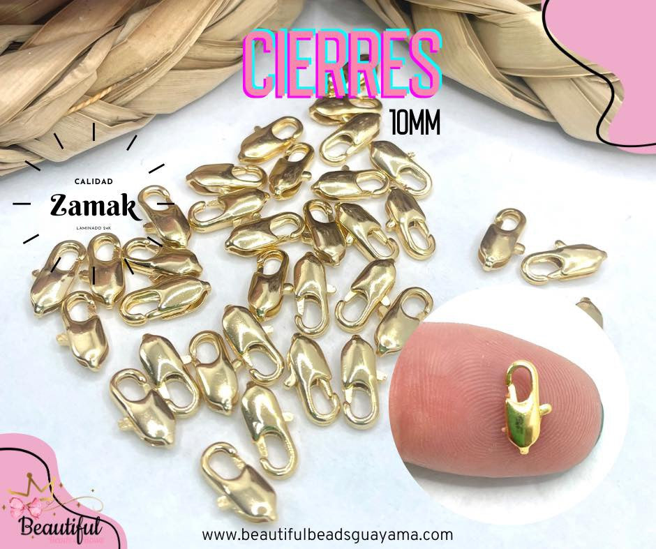 Cierre Zamak Laminado 10mm 6pcs