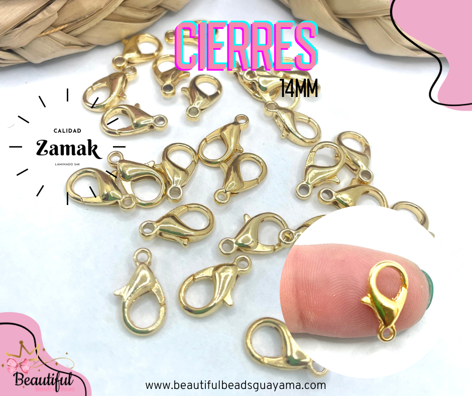Cierres Zamak Oro Laminado