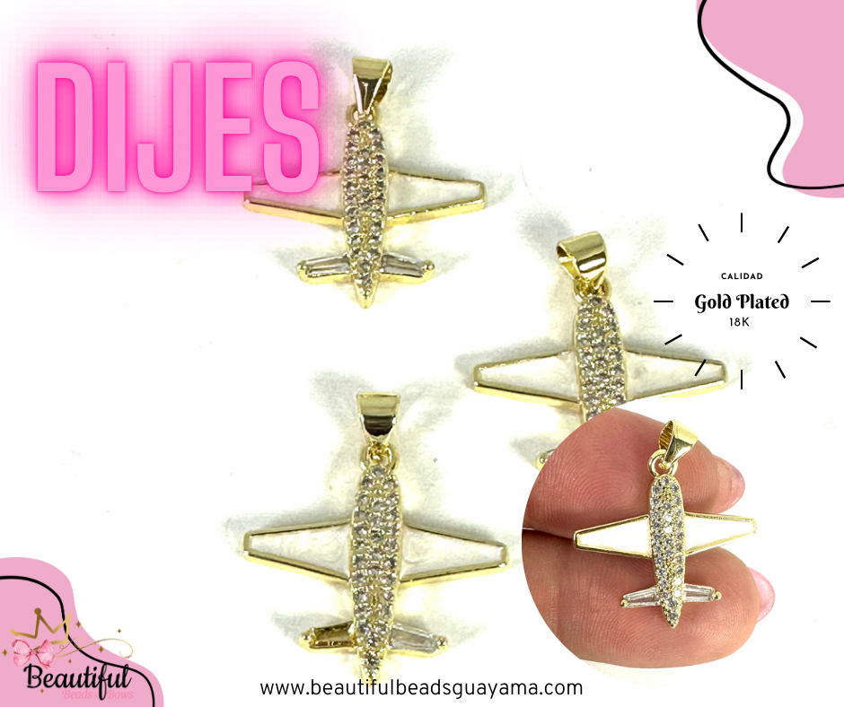 18KGP Enamel Airplane 1pc