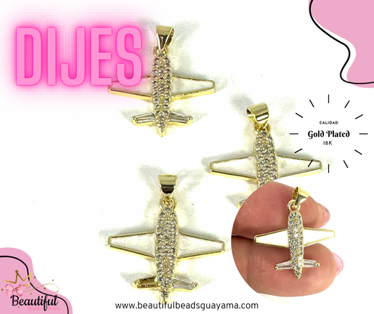 18KGP Enamel Airplane 1pc