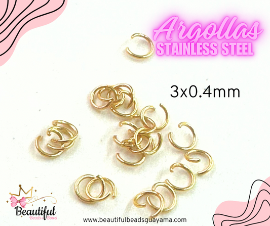 Argollas SS 3x0.4mm 20pc