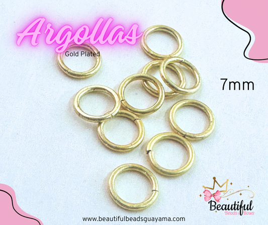 24KGP 7mm Argollas 10pc