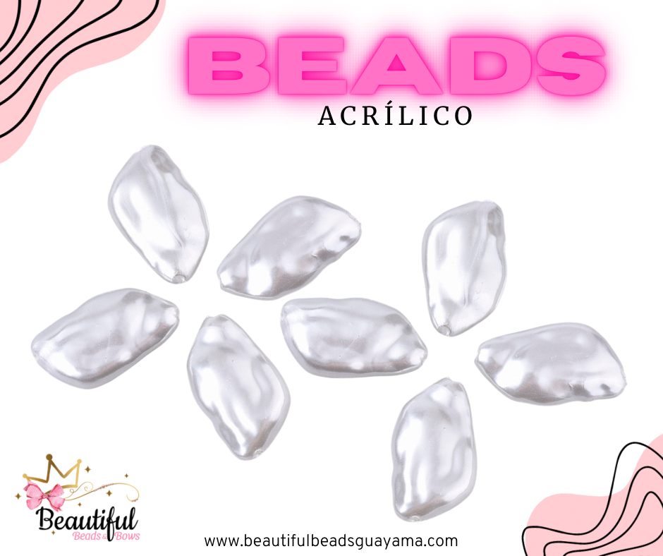 Pearl Acrylic Nuggets 15pc