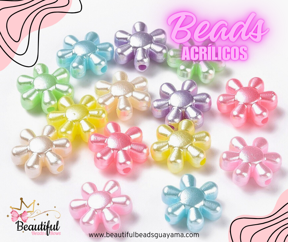 Acrylic Pearl Flower 20pc