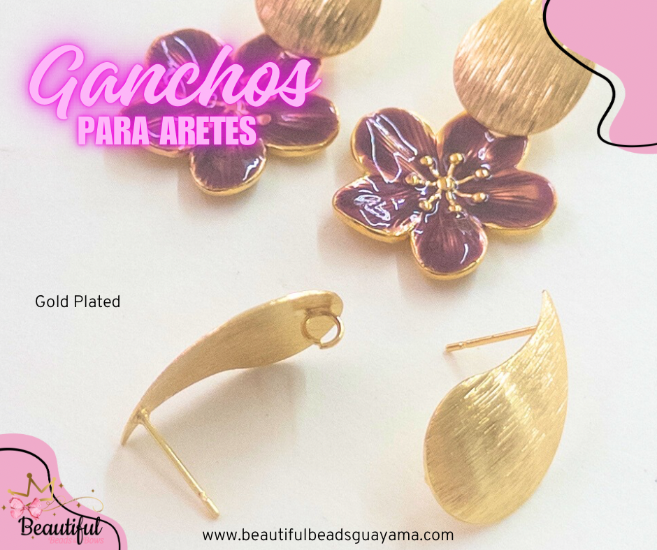 18KGP Teardrop Stud Ea Par