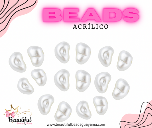 Pearl Acrylic Oval 6mm 50pc