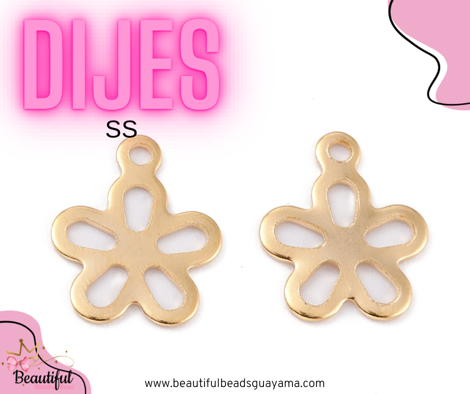 SS201G Flower Charm 6pc