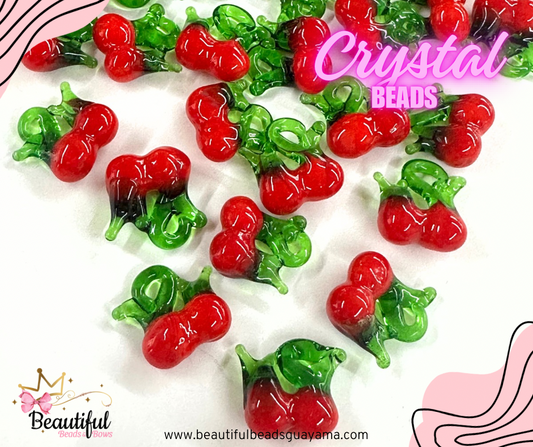Cherry Lampwork 2pc