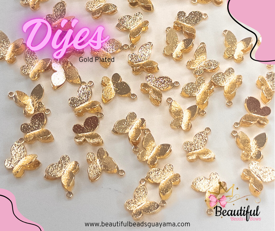 18KGP Butterfly 8mm 1pc