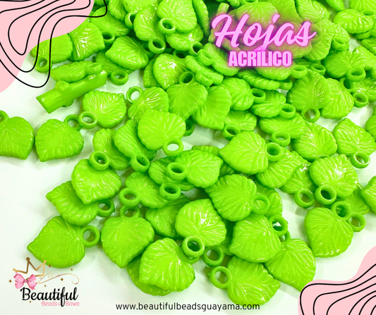 Acrylic Leaf Pendant 20pc