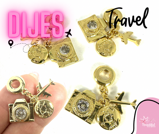 18KGP Travel Gold Charm 1pc