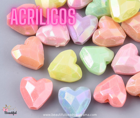 Heart Acrylic AB 12mm 15pc