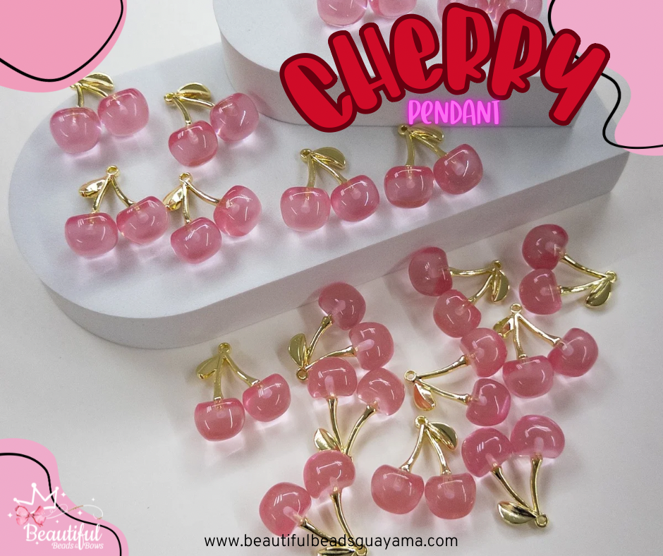 Resin Cherry Pendant 1pc