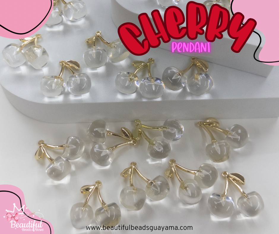 Resin Cherry Pendant 1pc
