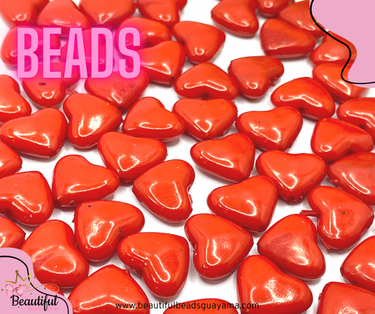 Acrylic Red Heart 12mm 15pc