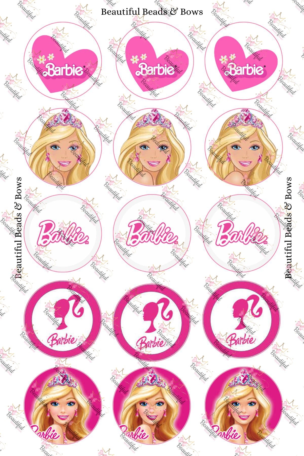 Bottlecap Digital Image Barbie