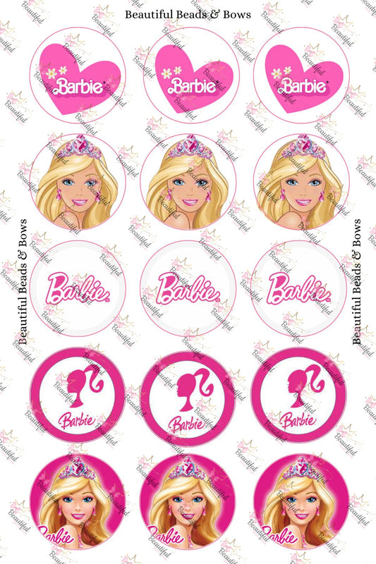 Bottlecap Digital Image Barbie