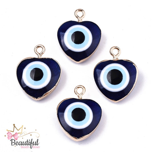 Resin Heart Eye Charm 2pc