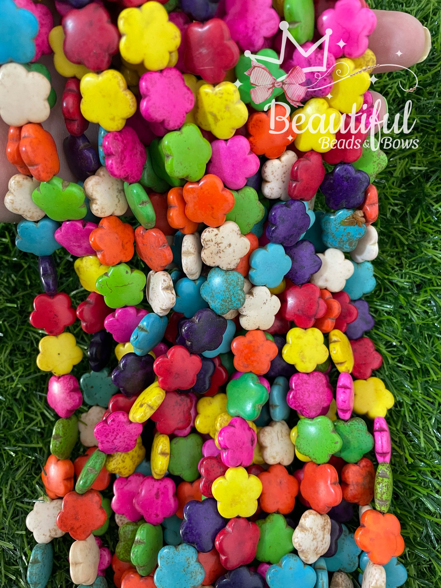 Flower Howlite Strand