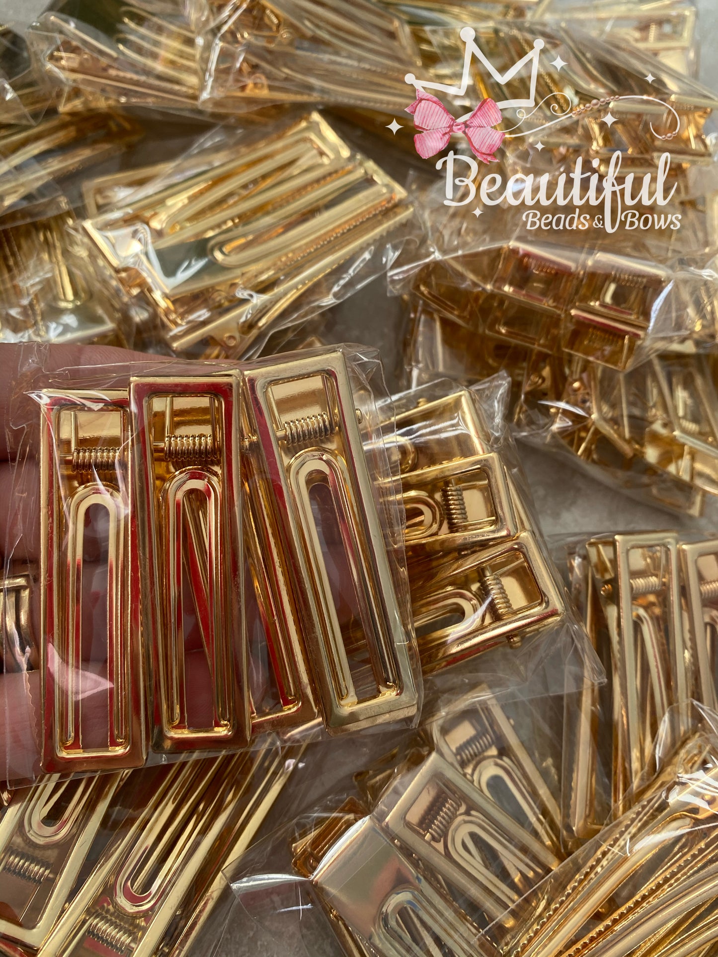 Hair Clip dorado cuadrado