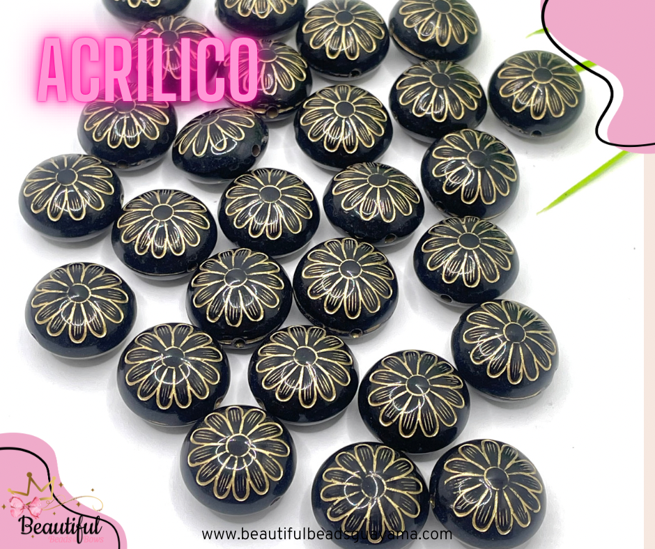 Flat Round Beads 8pc