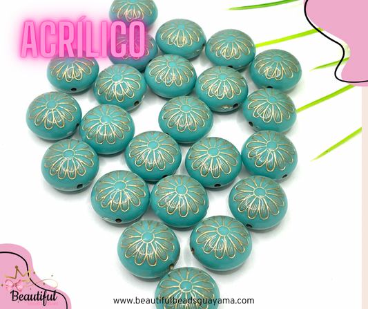 Flat Round Beads 8pc