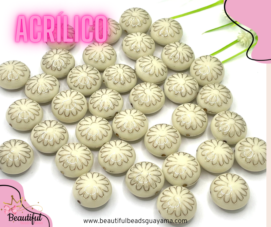 Flat Round Beads 8pc