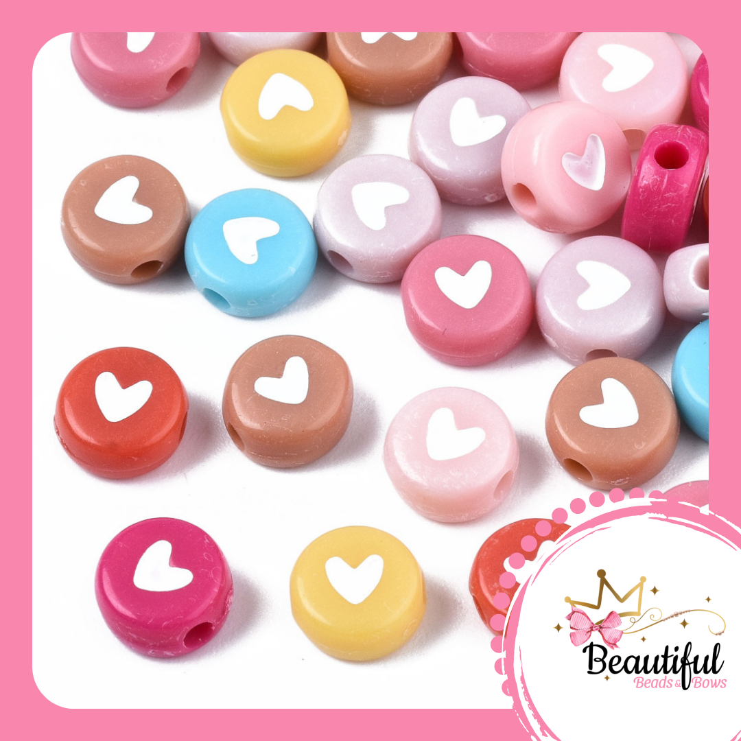 Acrylic Beads Heart 6mm