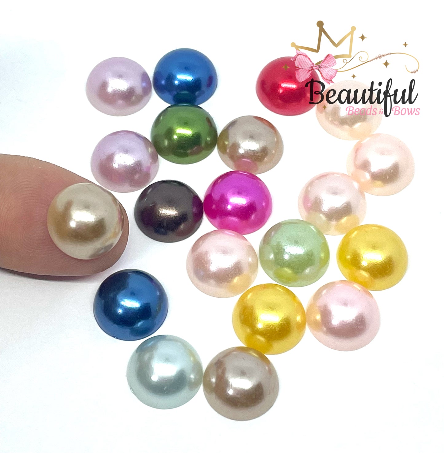 Multi-Color Pearl Flatback 12mm