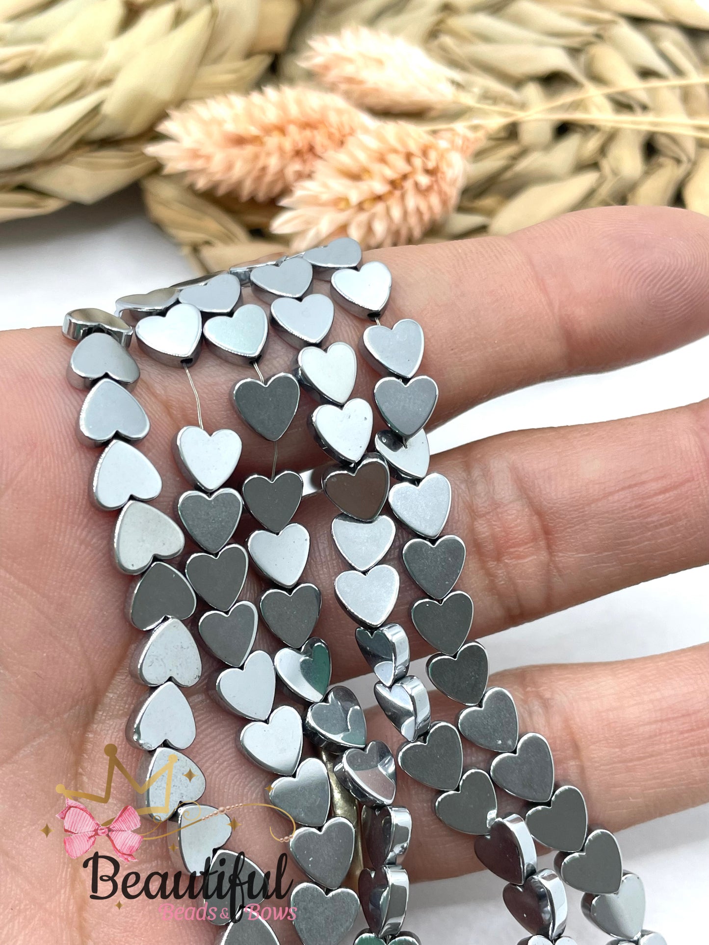 Heart Hematite Strand