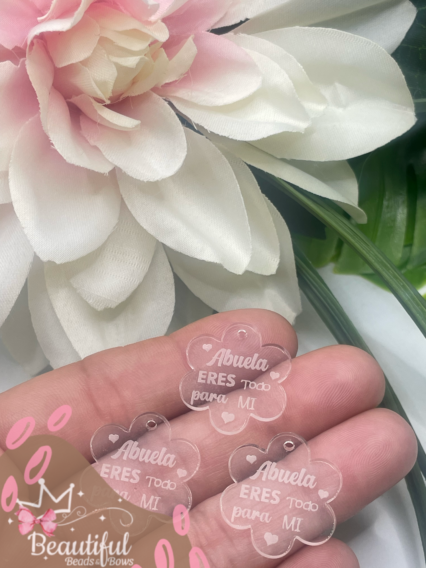 Dijes Acrílicos Flor Madres