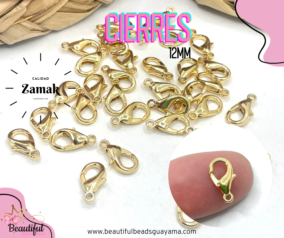 Cierres Zamak Oro Laminado