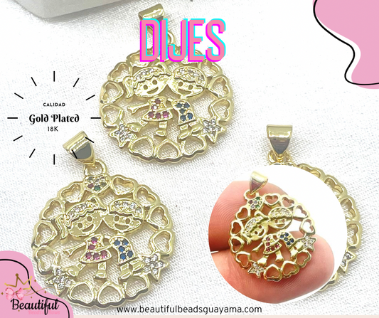 18KGP Round Children Pendant 1pc