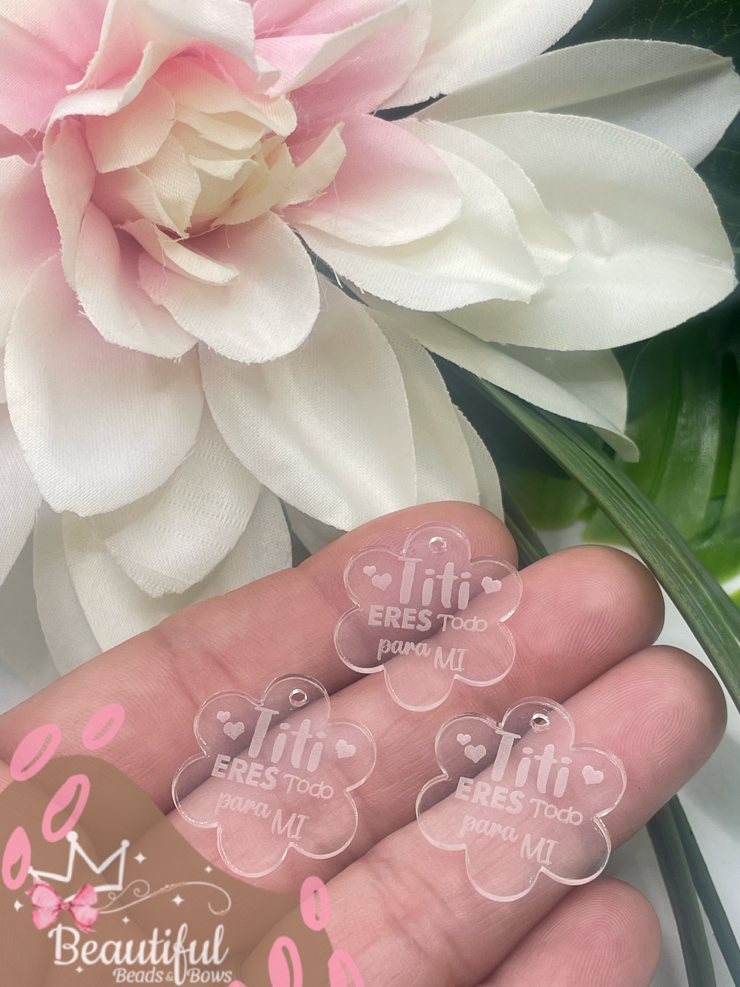 Dijes Acrílicos Flor Madres