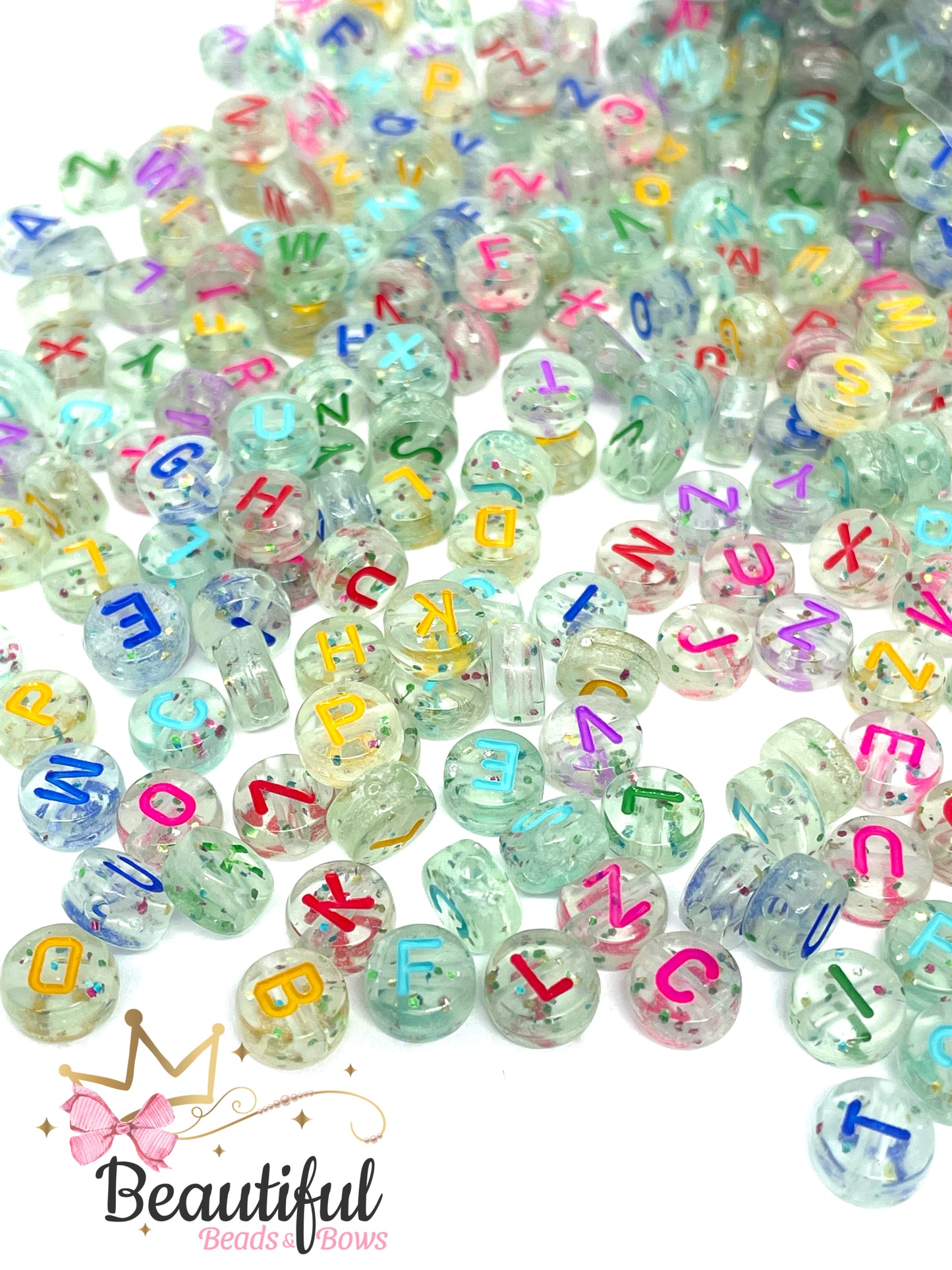 Glitter Letter Beads