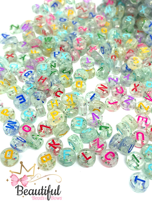 Glitter Letter Beads