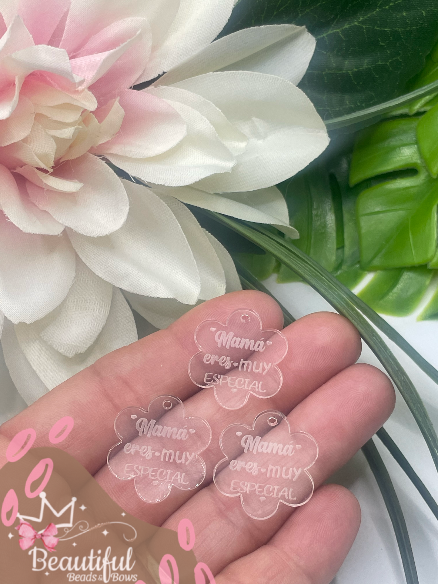 Dijes Acrílicos Flor Madres