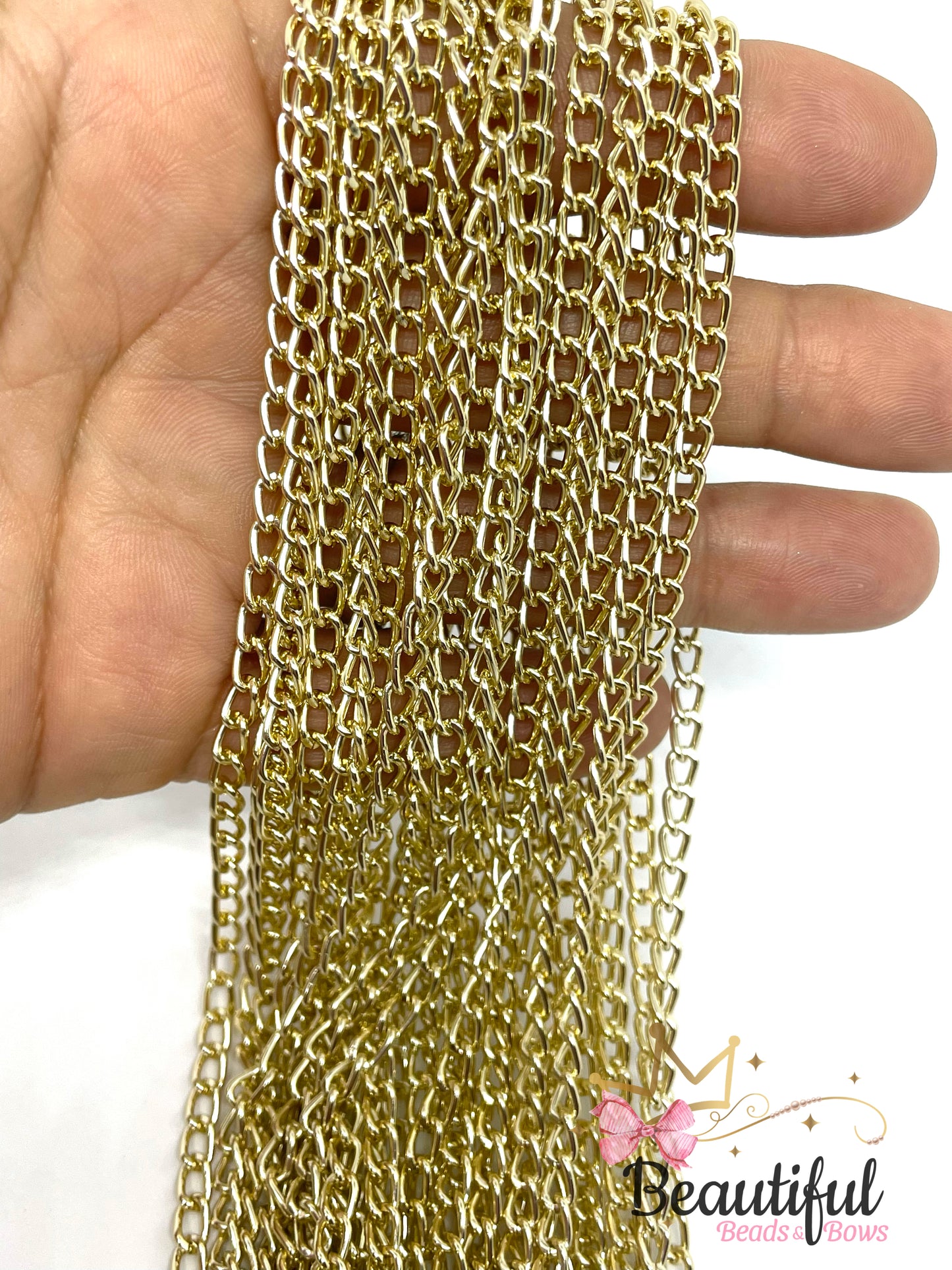 Cadena Fígaro Aluminio Dorada