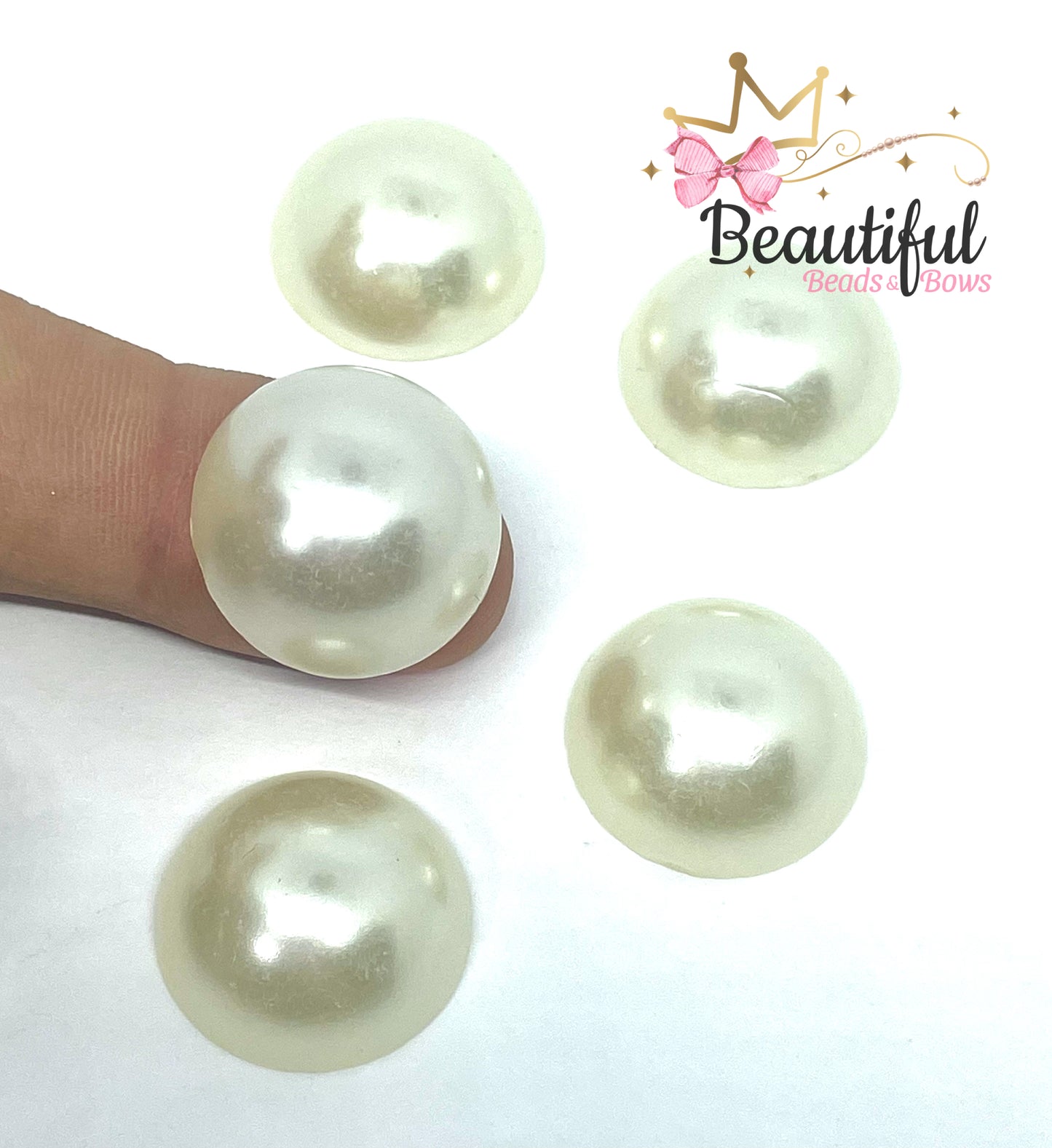 White Pearl 20mm Flatback