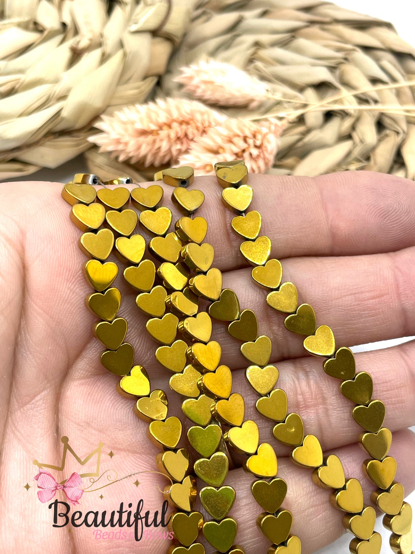 Heart Hematite Strand