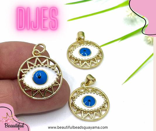 18KGP Eye Charm 1pc